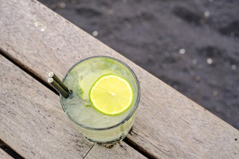 Caipiroska Cocktail von Oben fotografiert