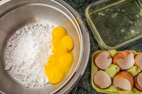 Eigelb und Zucker