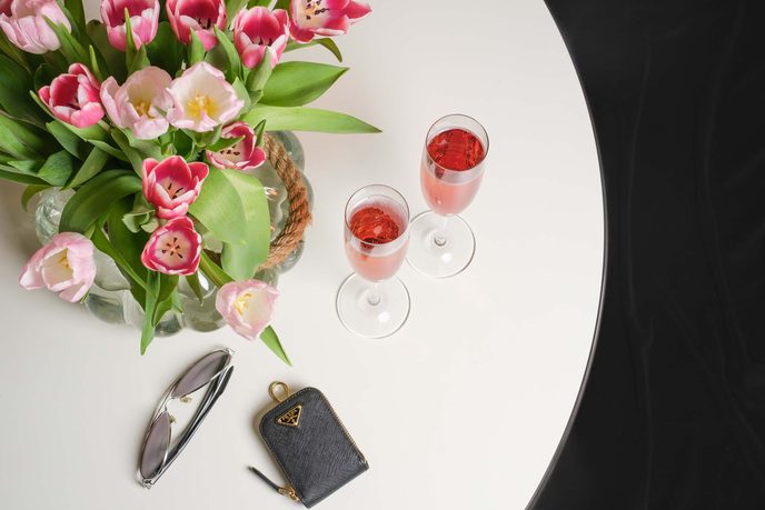 Kir Royal Aperitif serviert
